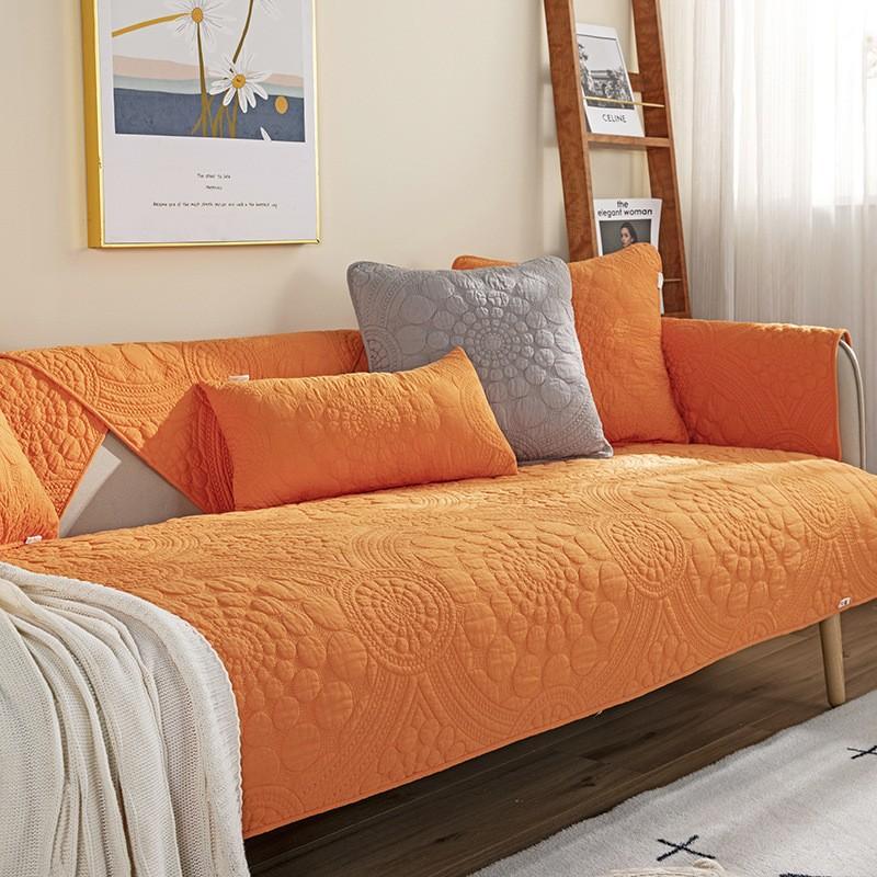 Neues Sofakissen aus gewaschener Baumwolle in Volltonfarbe, leichtes, luxuriöses Sofakissen in Volltonfarbe, universelles, rutschfestes Ganzjahreskissen