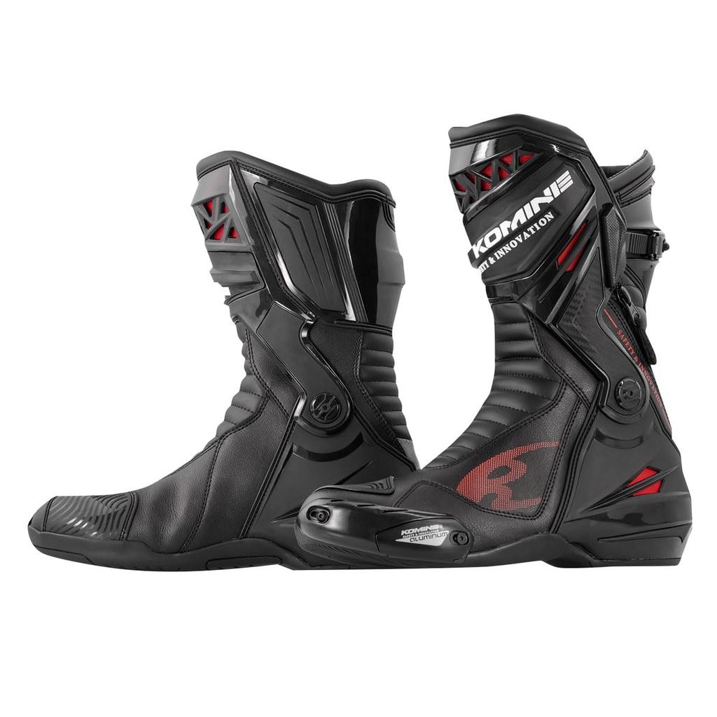 KOMINE Supreme Racing Boots for Stretch Size cm BK-087 Motorcycles, Black, Material, 05-087, Men's, 26.5