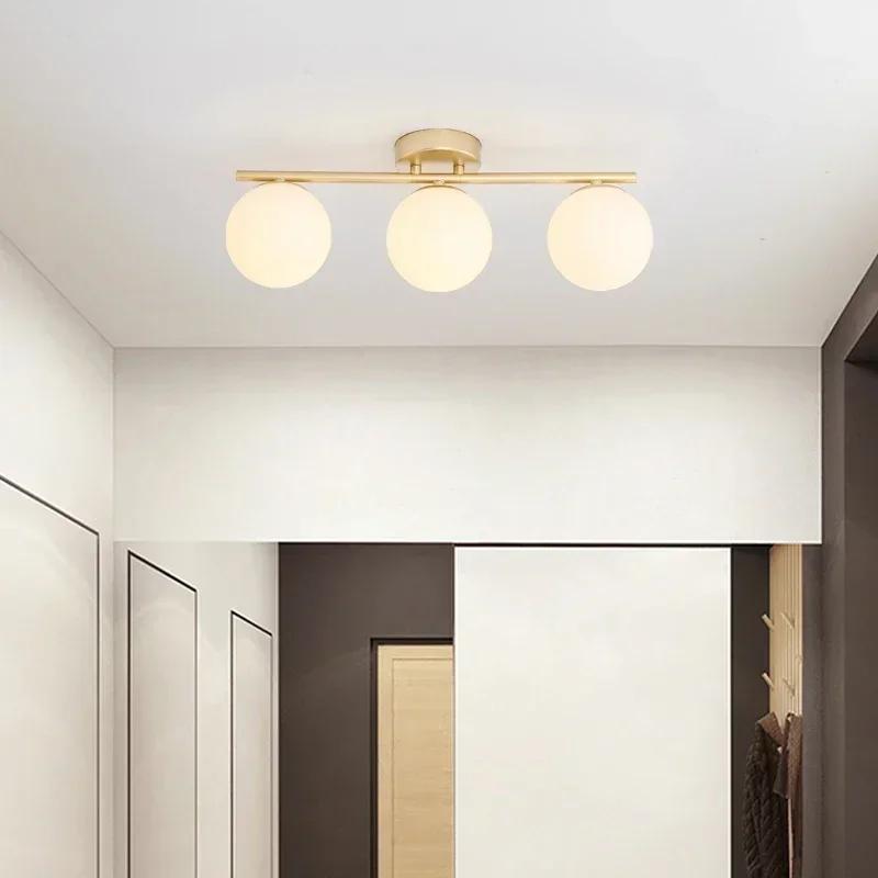 Lampă de perete din sticlă LED, creativă, bilă albă, lampă LED pentru hol, intrare, garderobă, balcon, dormitor, corpuri de iluminat pentru sufragerie