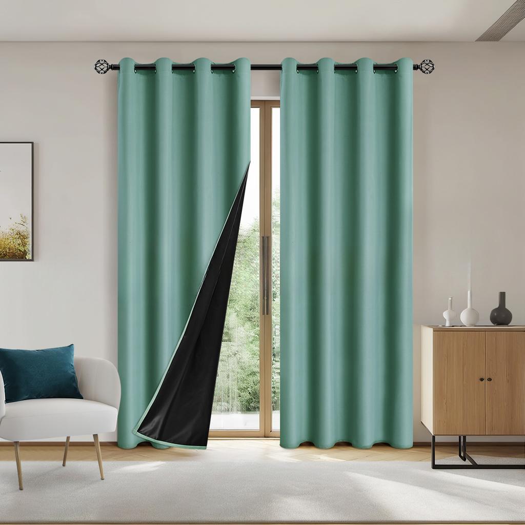 1Pc Solid Color Full Shading And Sun Protection 100% Blackout Curtains, Bedroom And Living Room Shading Curtains