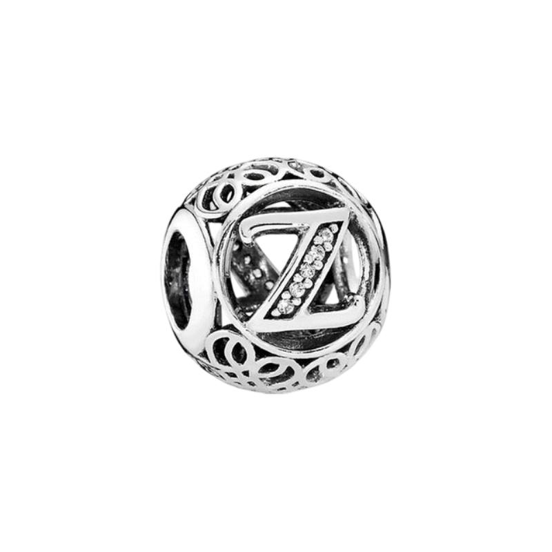 Fine Sparkling Spherical A-Z 26 Lucky Letters Charm Beads Fit Original European Bracelets Diy Women Jewelry Gifts