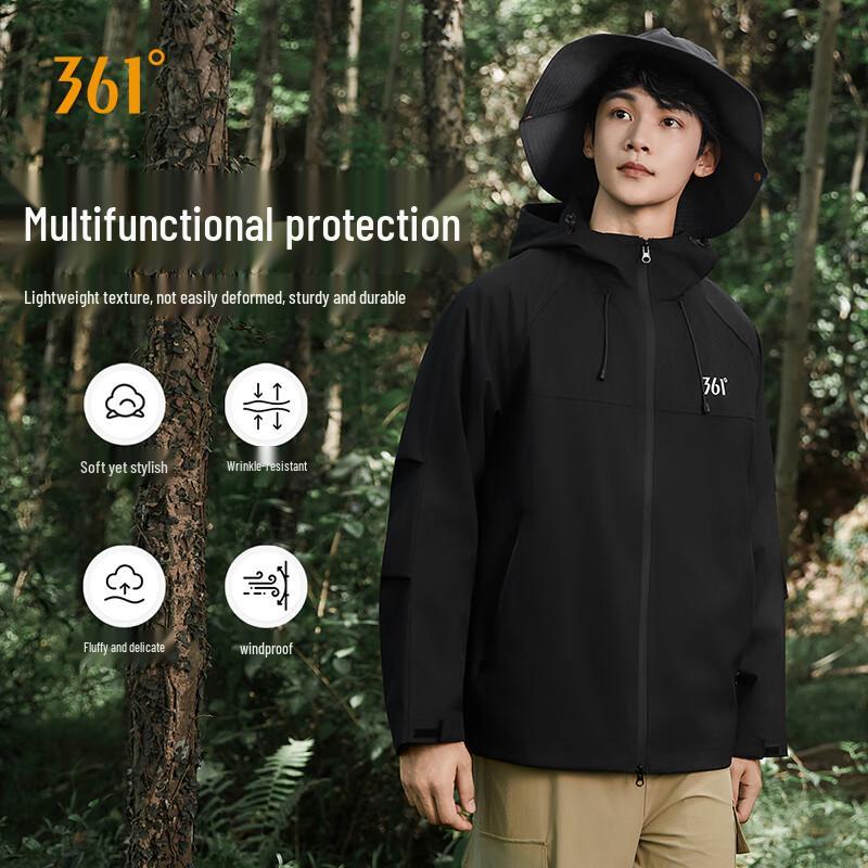 

361° Unisex Windproof Water-Repellent Hooded Windbreaker 3XL