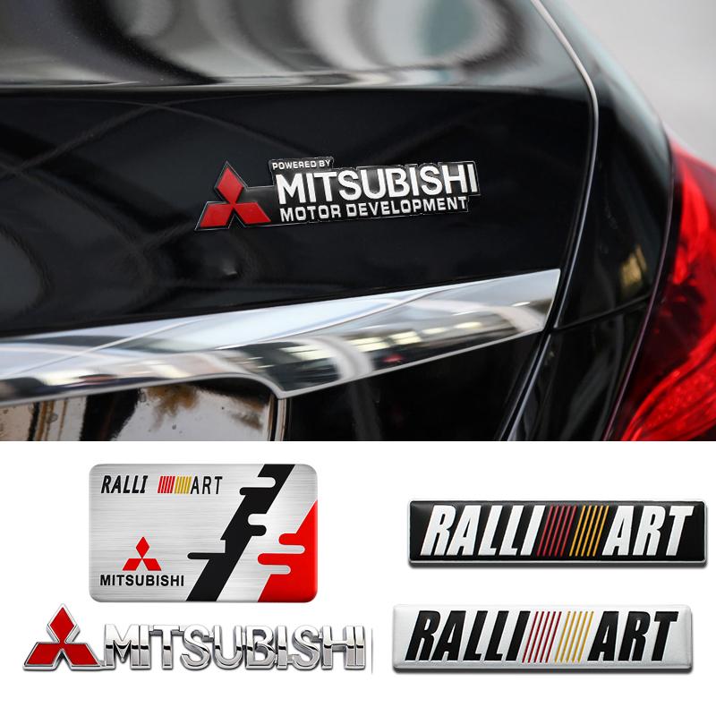 Car Styling 3D Aluminum Alloy Car Emblem Badge Decoration Sticker For Mitsubishi Lancer ASX Mirage Pajero-Sport Xpander Attrage