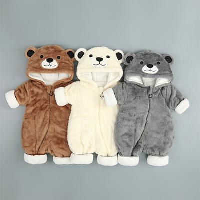 Cute BABY Costume Newborn BABY Boy Girl Clothes Long Sleeve Hoddies Bear Zipper Romper Autumn Winter Wear 0-18M