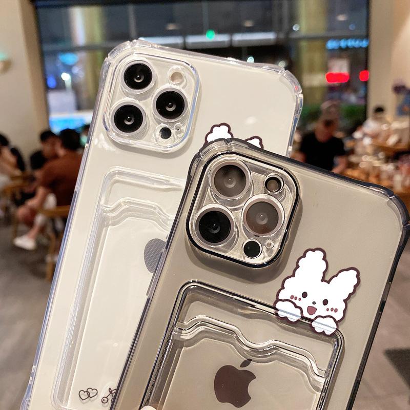 Card Slot Holder Phone Case For iPhone 13 15 17 16 11 12 14 Pro Max 16E 17 Air XR XS 7 8 Plus SE Soft Photo Pocket Wallet Cover