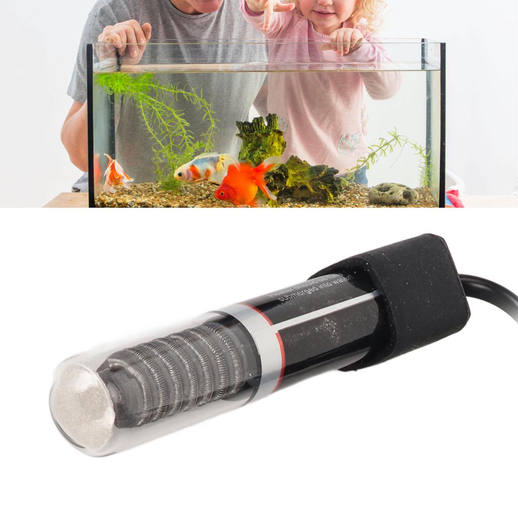Fish Heater 26 Celsius Automatic Constant Temperature Quartz Glass Small Submersible Aquarium Heater with Suction Cup