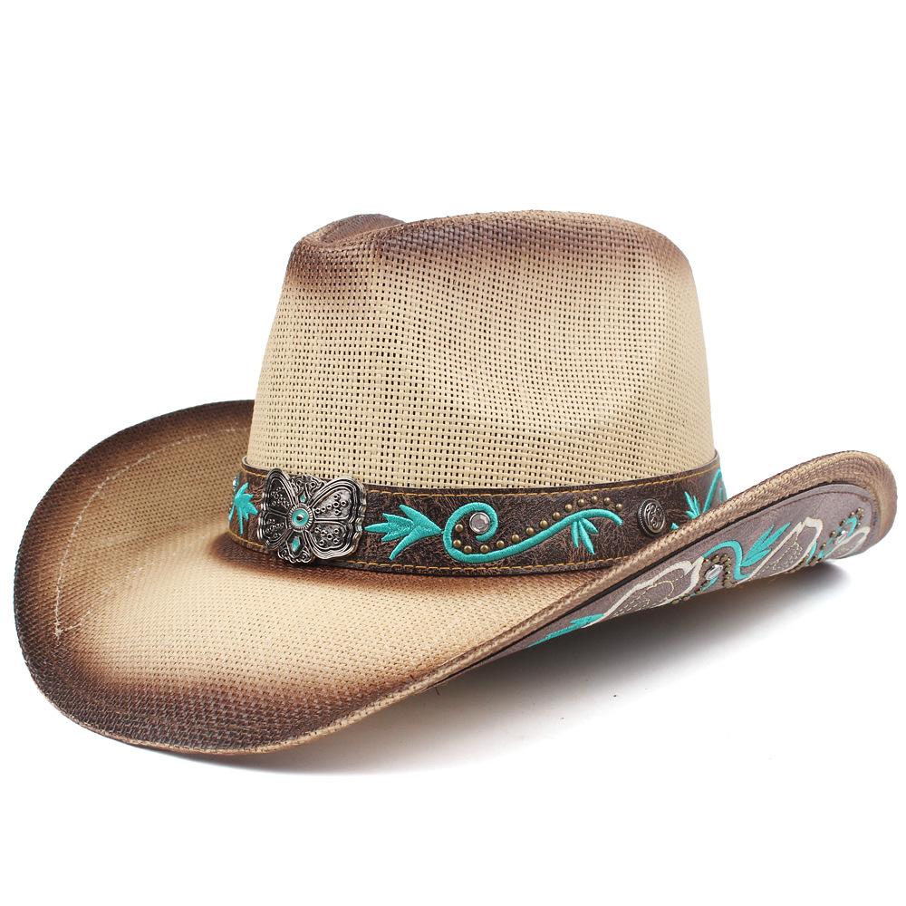 New Embroidery Accessories Straw Cowboy Hat For Women And Men – Western Sun Hat For Country Concert Rodeo And Cowgirl Outfit