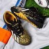 Youth Soccer Cleats Kids Boys Girls Low-Cut TF Rubber Sole Non-Slip Training Shoes With Hook-and-Loop