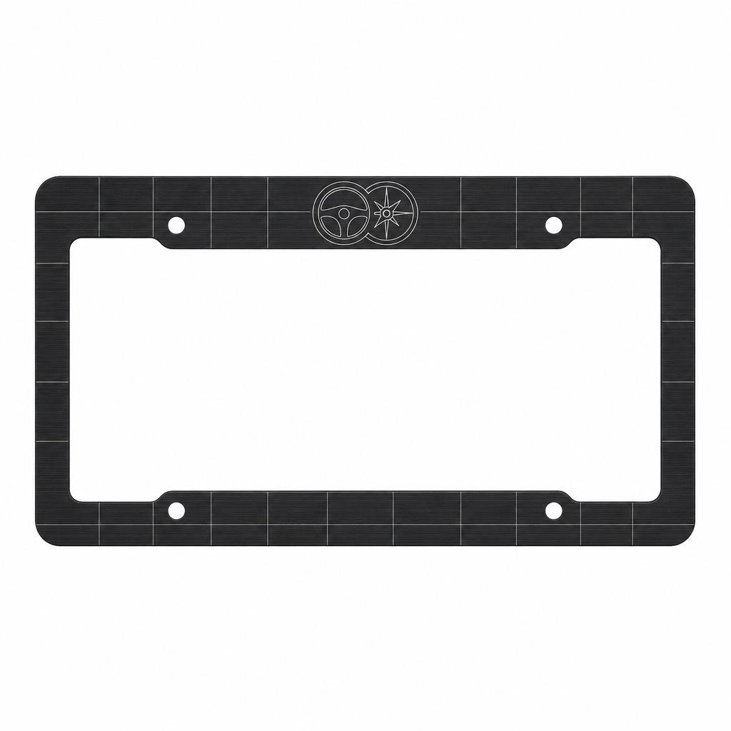 Metal Tag Frame Auto License Bracket Graphite Steering Wheel Icon Aluminum Print Car Custom Print