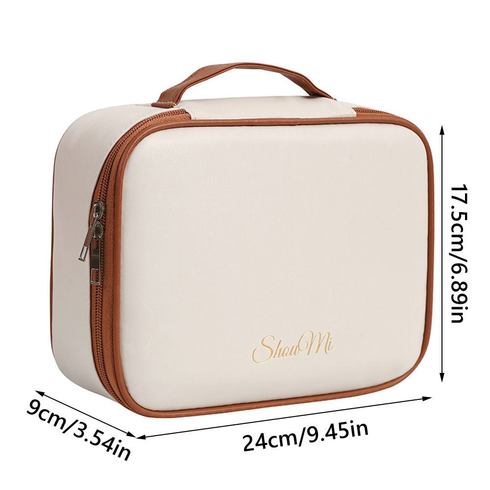 Square Detachable Makeup Bag PU Leather Zipper Cosmetic Bag Compartmentalized Storage Waterproof Makeup Bag Storage Bag