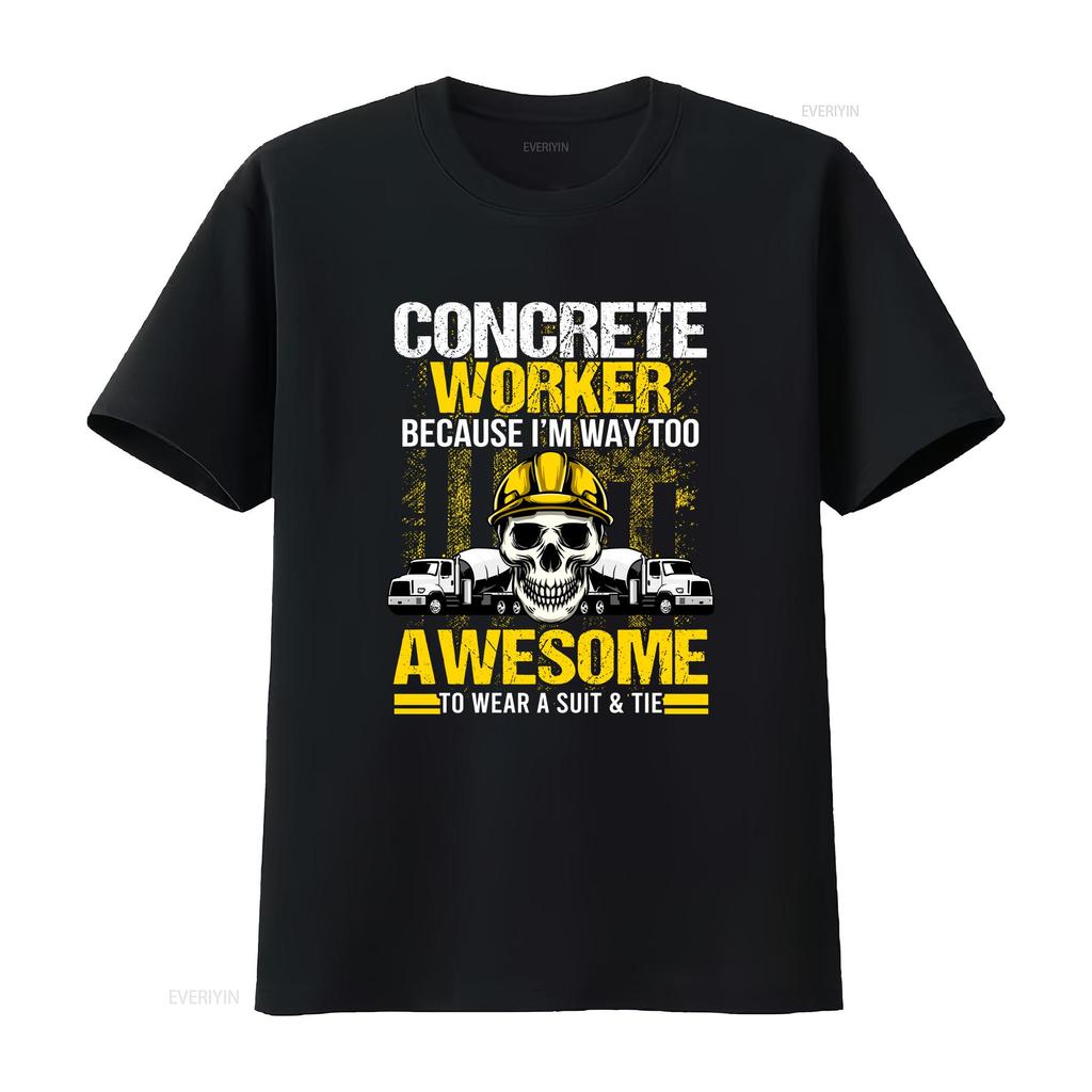 Beton T-Shirt Bau Asphalt LKW Gebäude ID 2351 Vintage Gewaschenes Oberteil Für Jeden Tag Mode Grafik Leicht