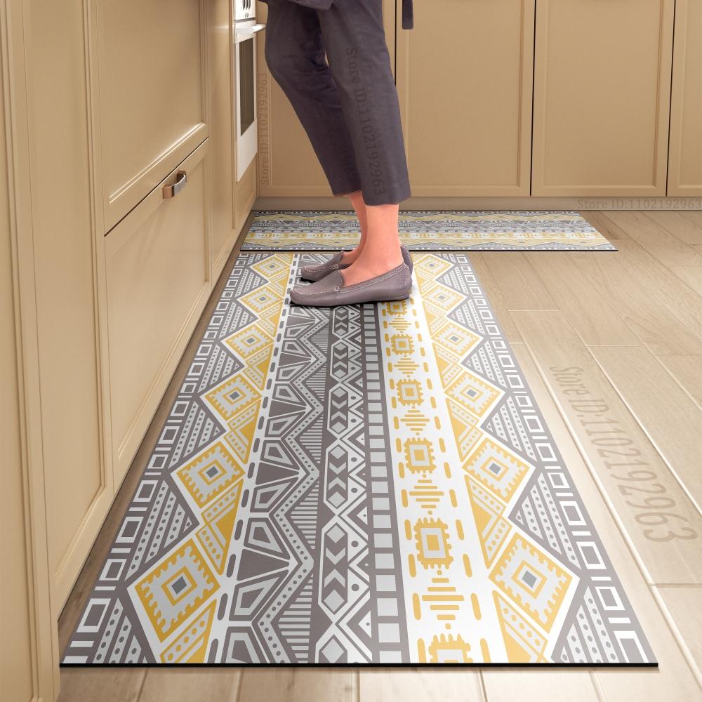 1PCS Kitchen Floor Mat Waterproof, Anti-skid, Anti-dirty Foot Mat Household Door Mat Crystal Velvet Long Strip Carpet Door Mats