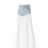 2025 Summer New Retro Irregular Splicing Cowboy Skirt for Women, Versatile and Slimming, Denim Half Body Skirt, Long Style