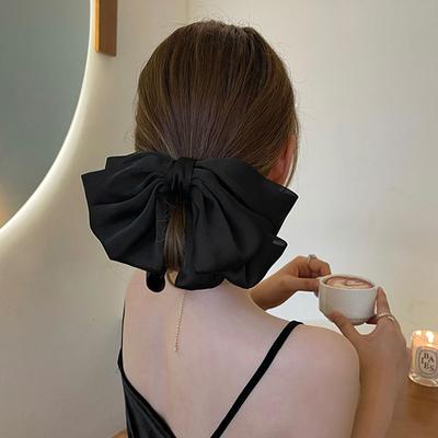 Moda Fiocco Nastro Eleganti Fermagli per Capelli per Donne Grandi Semplici Solidi Rétro Cerchietto Accessori per Capelli Ragazze