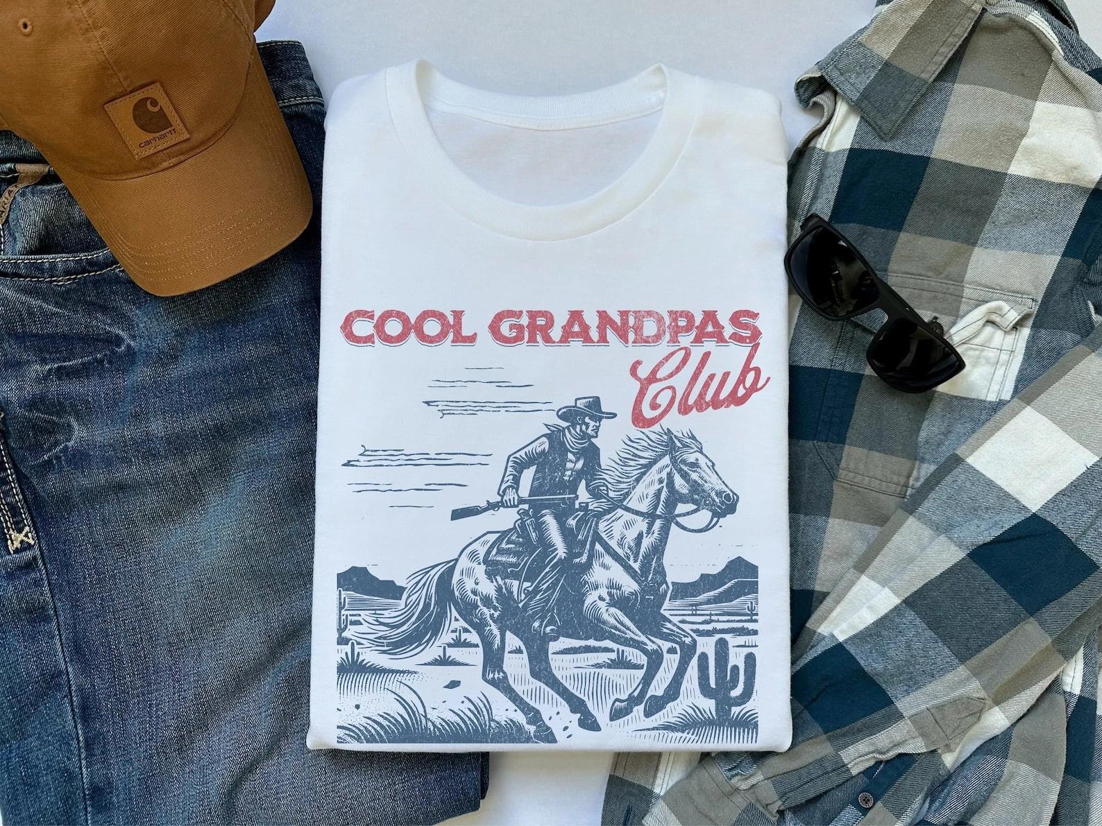 Cool Grandpa Club shirt, vintage denim T-shirt, funny dad shirt XS