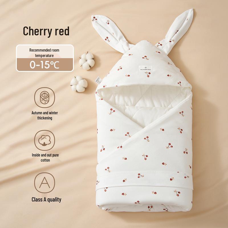 Copertina Swaddle in Puro Cotone Ispessito per Bambini Autunno/Inverno – Doppia Utilizzo: Ricevimento Neonato e Uso Esterno