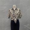 Leopard Print Retro Chiffon Shirt: Loose, Versatile, Short Sleeve Lapel Top for Women