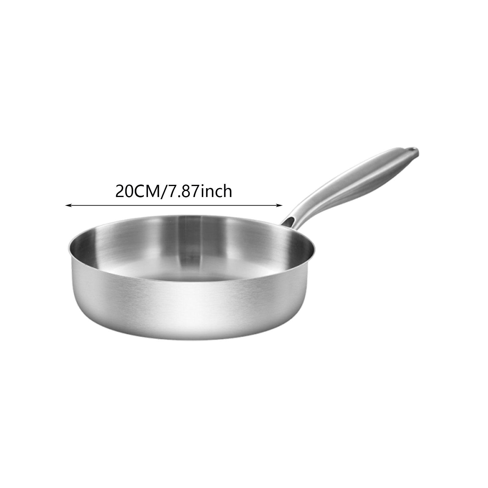 

Frying Pan Gifts Stainless Steel Versatile with Handle,Supply Gadget Omelette Pan for Indoor Outdoor,Kitchen Restaurant Home