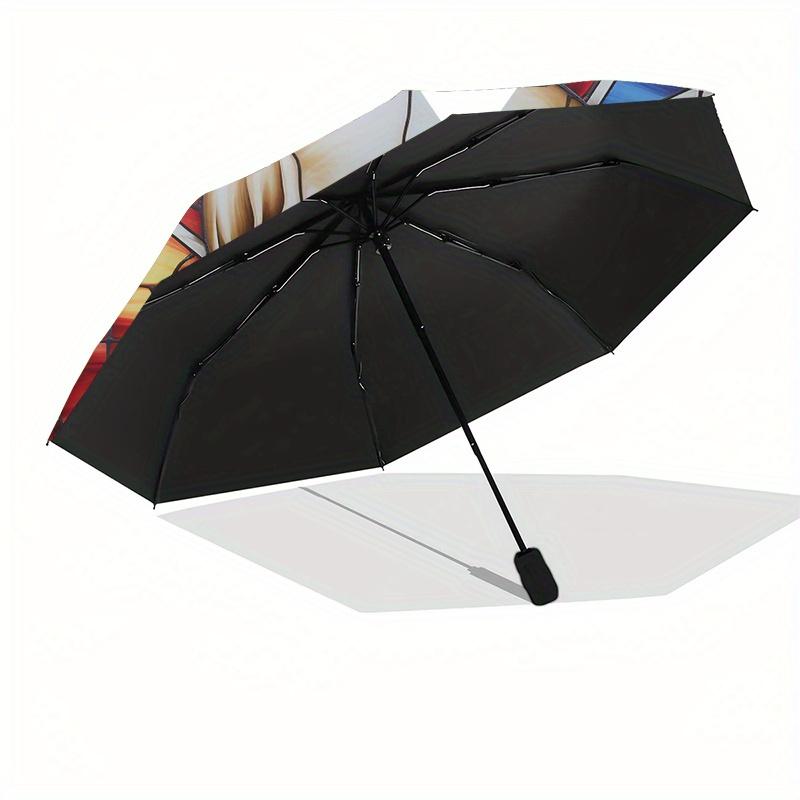 Stained Skull Art: Unique Wall Decor with Vibrant ColorsUmbrella, Portable 3-Fold Compact Umbrella,Christmas Gift ES659