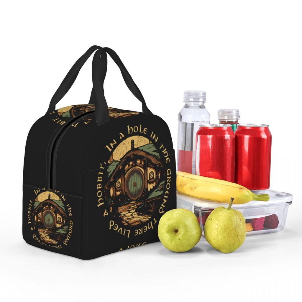 In A Hole In The Ground There Lived A Hobbit Insulated Lunch Bag Cooler Thermal Food Box Tote Leakproof Lunch Boxes Container