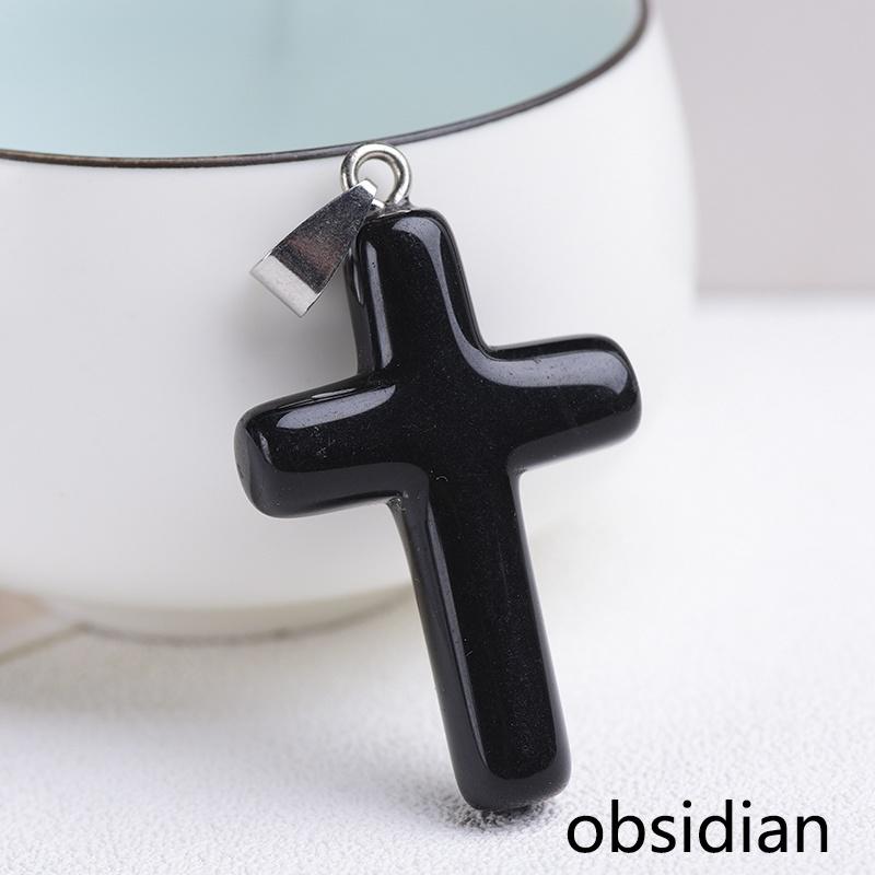 Creative Lapis Lazuli Cross Pendant For Women