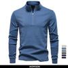 New Men Solid Color Zipper Soft Shell Sweatshirt Long Sleeve Warm Pullover Casual Stand Collar Sweatshirts for Men