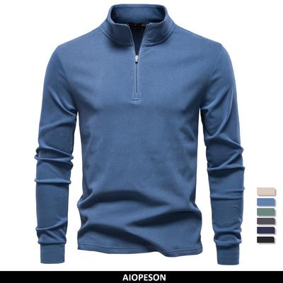 Nuova Felpa da Uomo con Zip a Colore Solido, Soft Shell, Manica Lunga, Pullover Caldo, Casual, con Collo Rialzato
