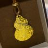 Vintage Champagne Gold Sparkle Pendant - Lucky Gourd Fu Lu Necklace for Women