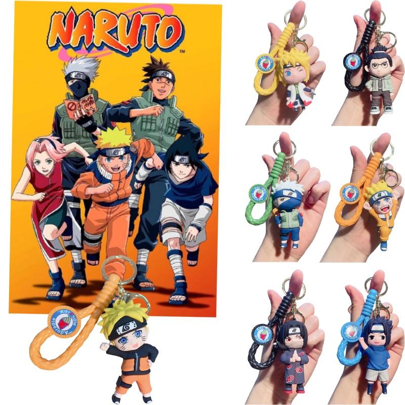 Naruto Anime Sasuke Keyring Pendant Doll Pvc Figure Toy Bag Keychain Decor Gift