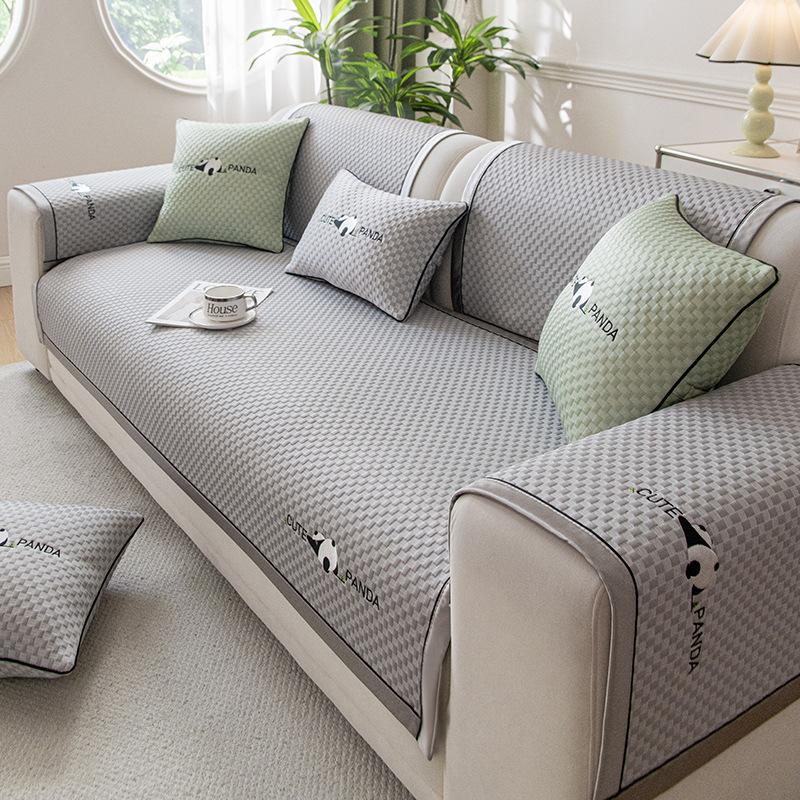 

Summer Quilted Sofa Cover Comfortable and Soft Anti-Slip Pets Couch Covers Anti-wear Slipcovers Furniture Protector Seat Cover 45X45cm pillowcase серый