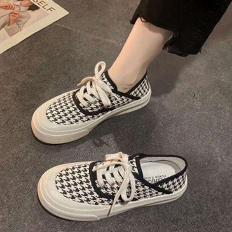 

Холщовые туфли весна новые женские туфли резиновые низкие на плоской подошве на одной педали ретро универсальные повседневные плоские туфли ленивые туфли 40