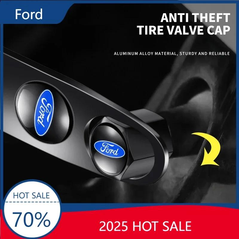 Hot 2025 Hot For Ford Car Wheel Tire Valve systems Cap With Keychain Keyring Badge For Ford Focus ST Ranger Mondeo Kugo Ecosport