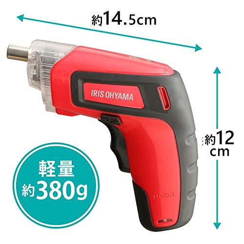 Iris Ohyama Electric Screwdriver Rechargeable Lightweight RD110-R Red