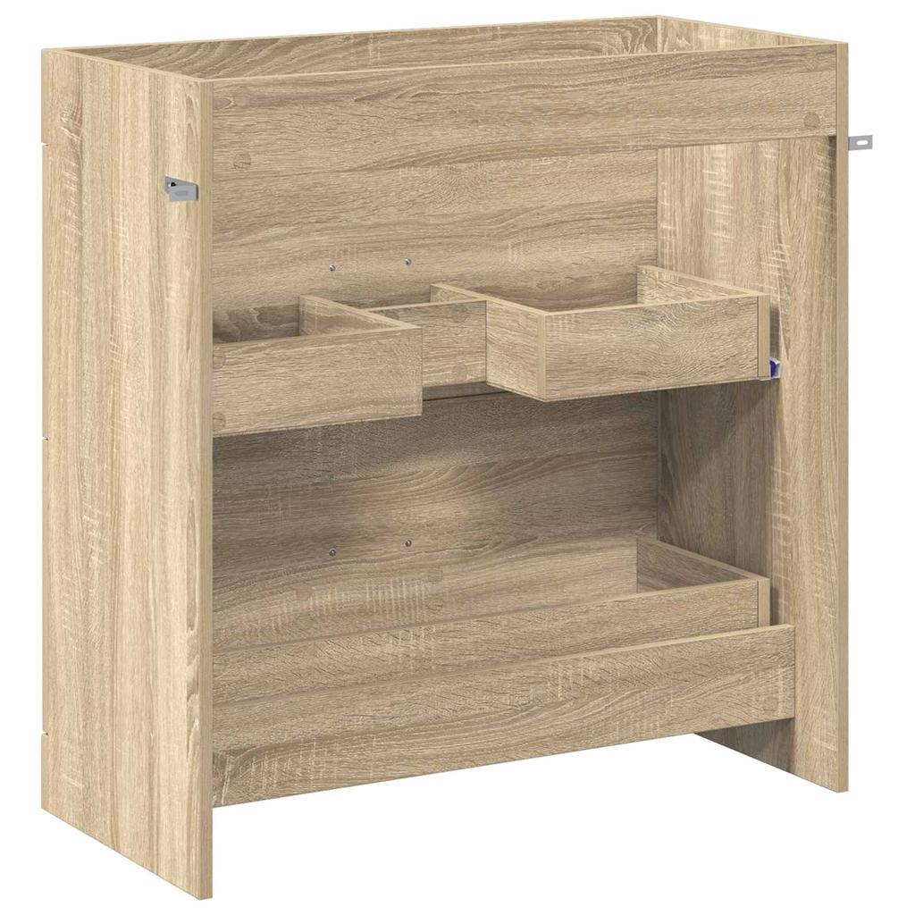 Bathroom Vanity Cabinet In Sonoma Oak 78.5 X 37.5 X 81 Cm Particleboard