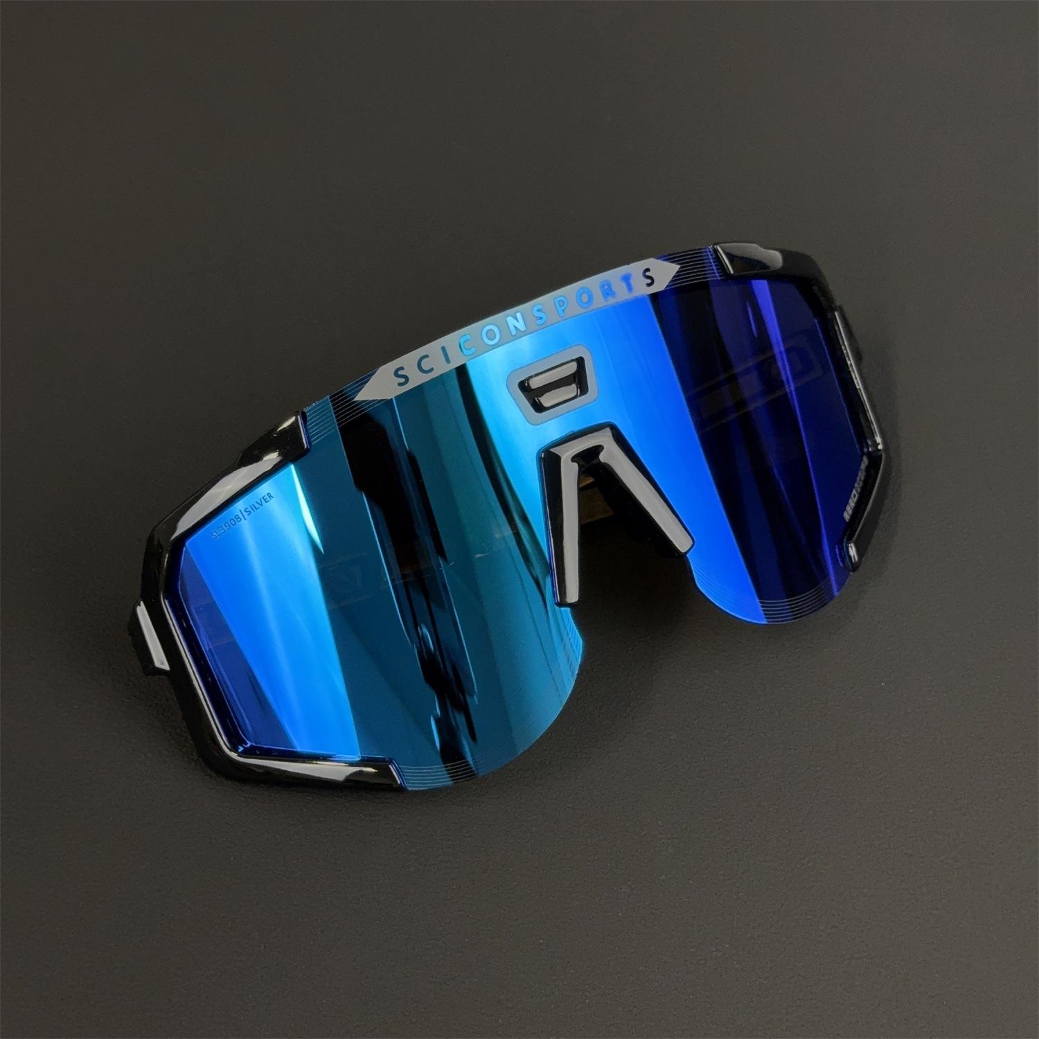 

SCICON Pogachar s same style cycling glasses, professional men s sports bicycle goggles, windproof road bike glasses Black Frame/Blue film