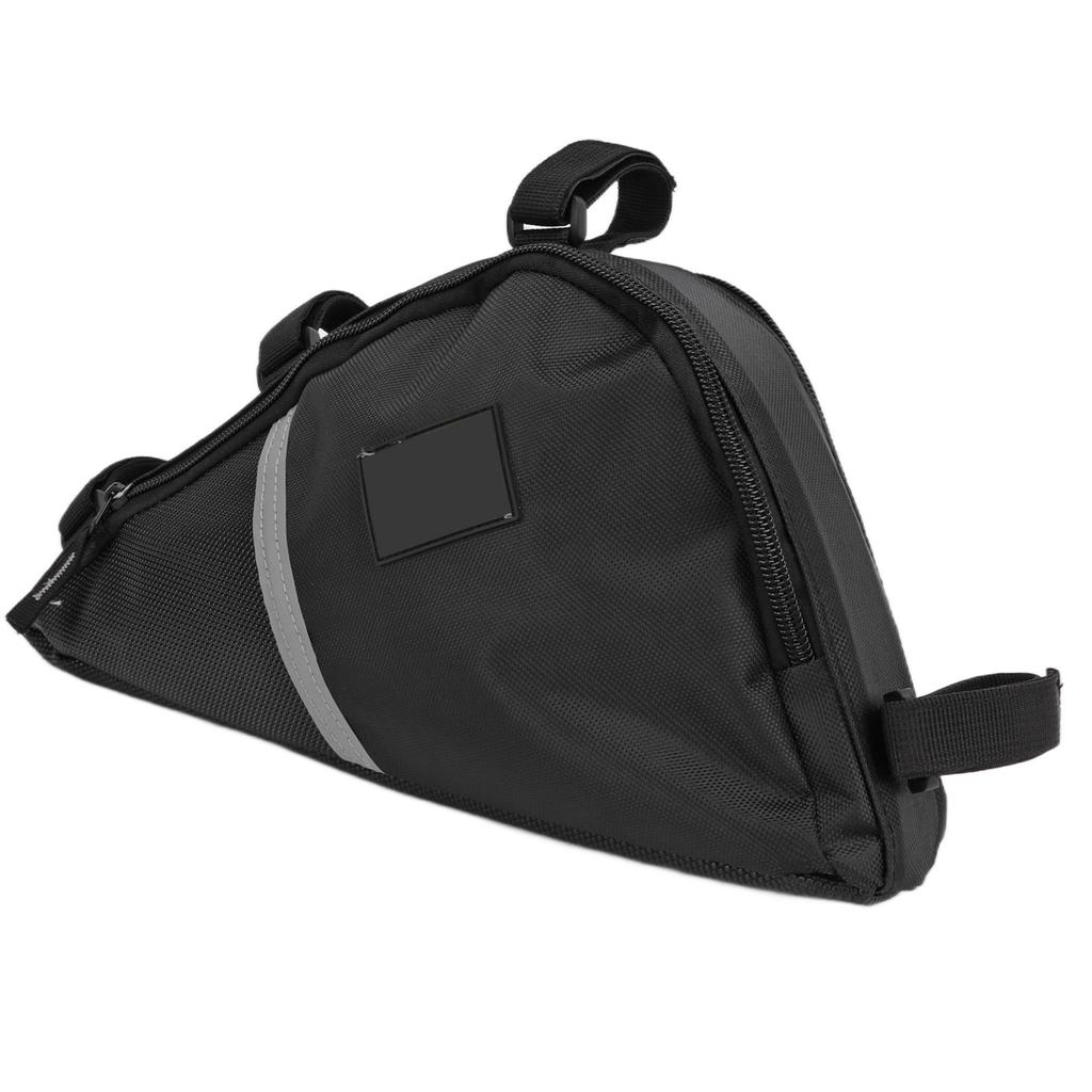 Bike Bag Large Capacity Bike Storage Bag Durable Oxford Cloth Triangle Saddle Frame Pouch for CyclingBlack