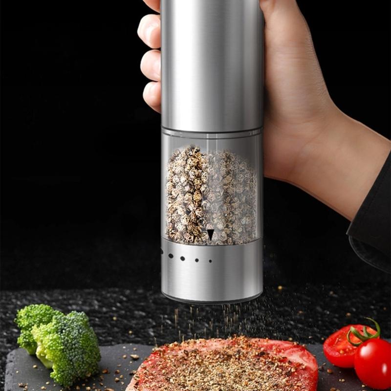 Automatic Spices Grinder With Easy Operation For Black Peppers Sea Salt Cooking Essential Rechargeable Battery