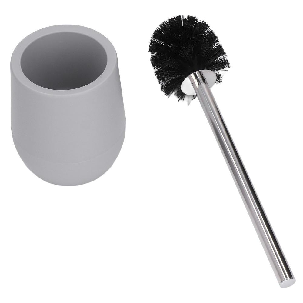 Lockable Thread Toilet Bowl Cleaner Brush Gray White Toilet Brush and Holder  Bathroom Washroom