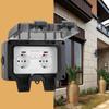 Black IP66 two open plus Autonavi waterproof socket 16A European outdoor waterproof socket