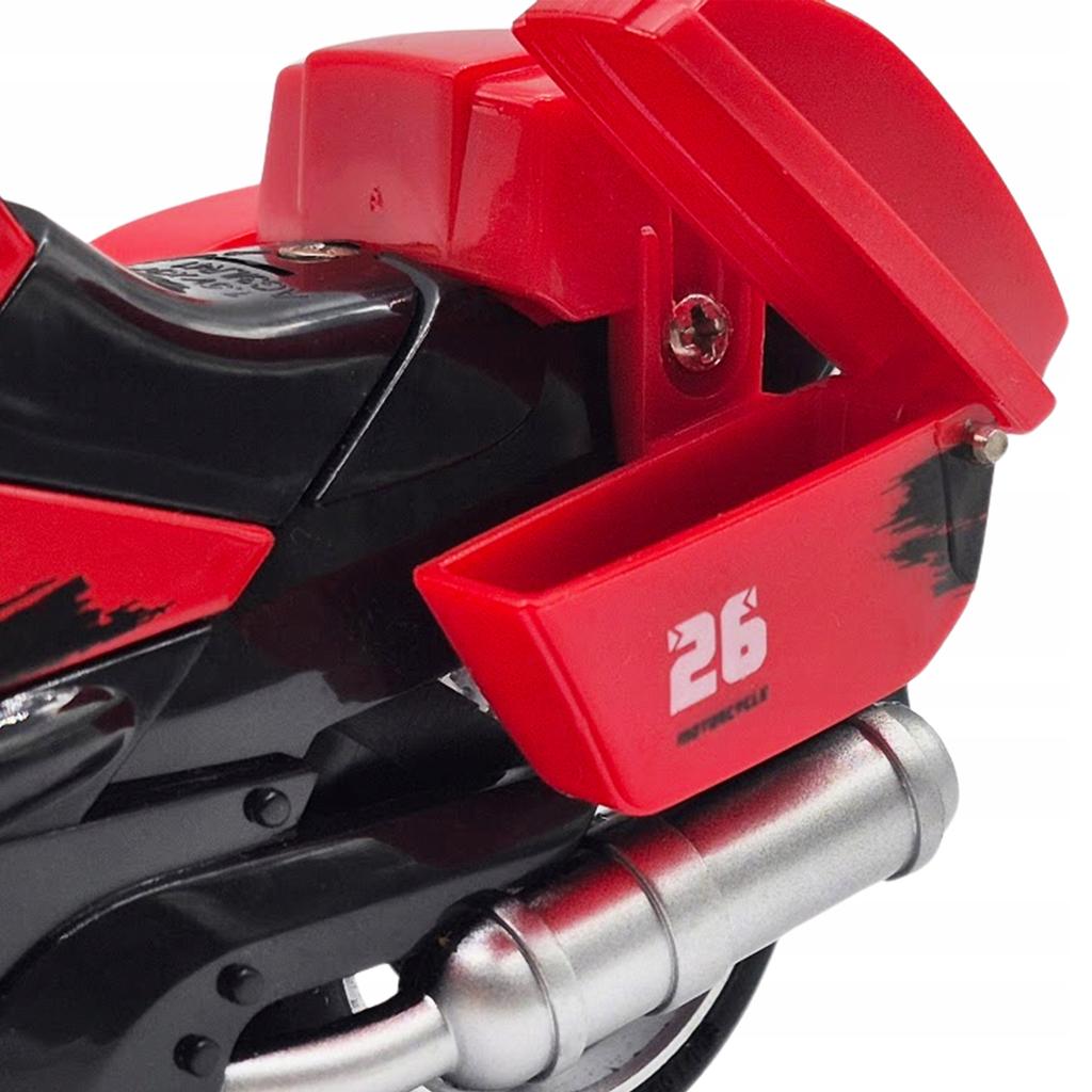 Oyuncak Motosiklet Işıklar Sesler Metal Kırmızı Motor Tahrik Çantalar