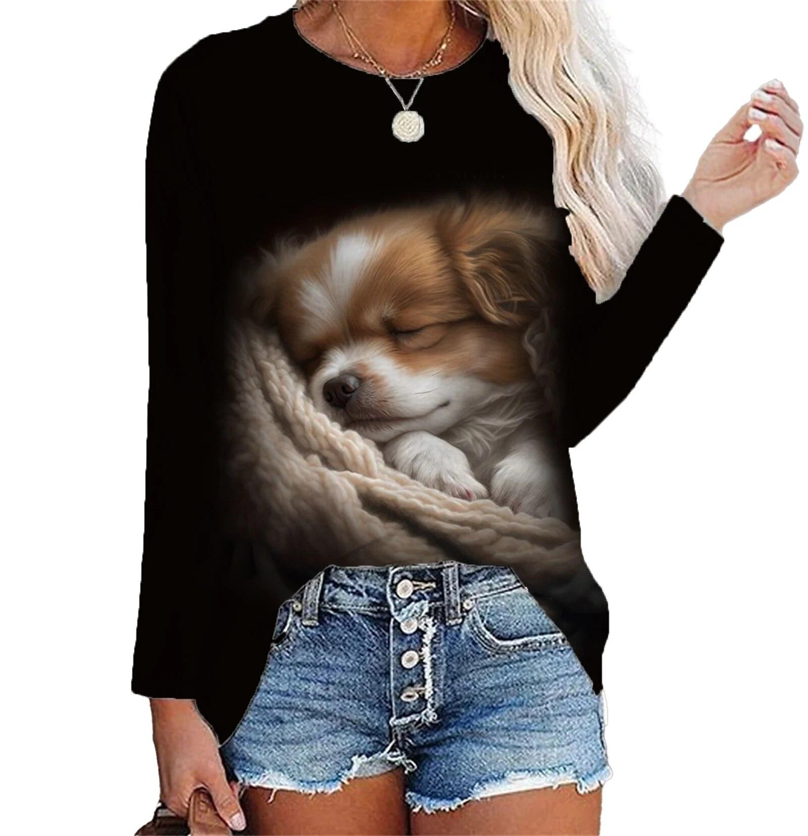 Женская футболка Kawaii Dog с 3D принтом — фото 6