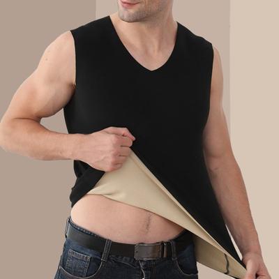 Homens Colete Tops V-Neck Sem Mangas Temperatura-Bloqueio Design Sem Costura Reversível Escovado Artesanato Pulôver Colete