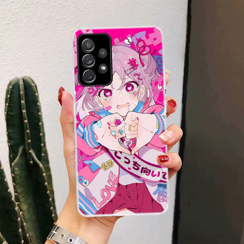 Cute Anime Girl INS For Samsung Galaxy A51 A50 A71 A70 Phone Case A40 A41 A30 A31 A20E A21S A10 A11 A01 5G A6 A8 + A7 A9 Plus