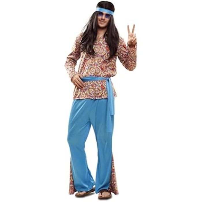 Jouet - VIVING - Déguisement hippie - Multicolore - Taille XXL - Psychédélique