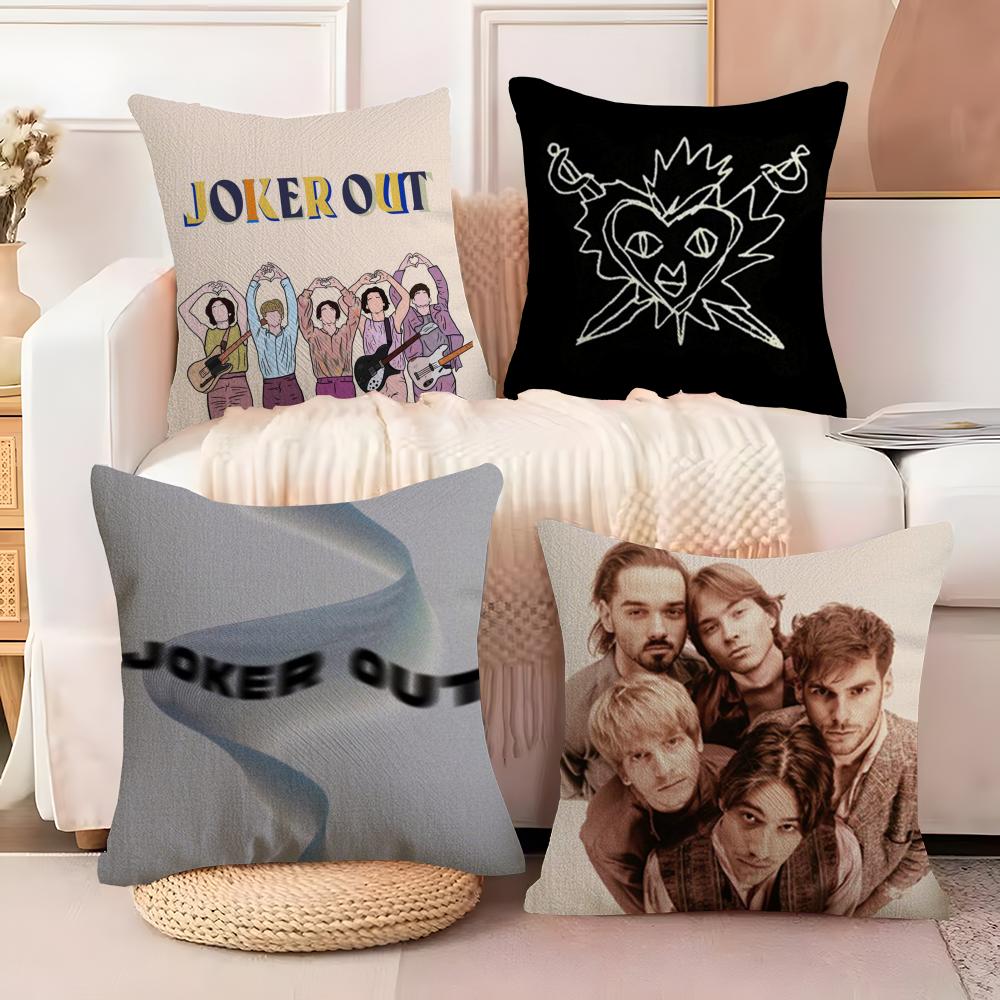 J-Joker O-Out Band Cushion Cover Soft Plush Fabric Double-Sided Printed Sofa Cushion Cover for All Seasons Home Decor Gift
