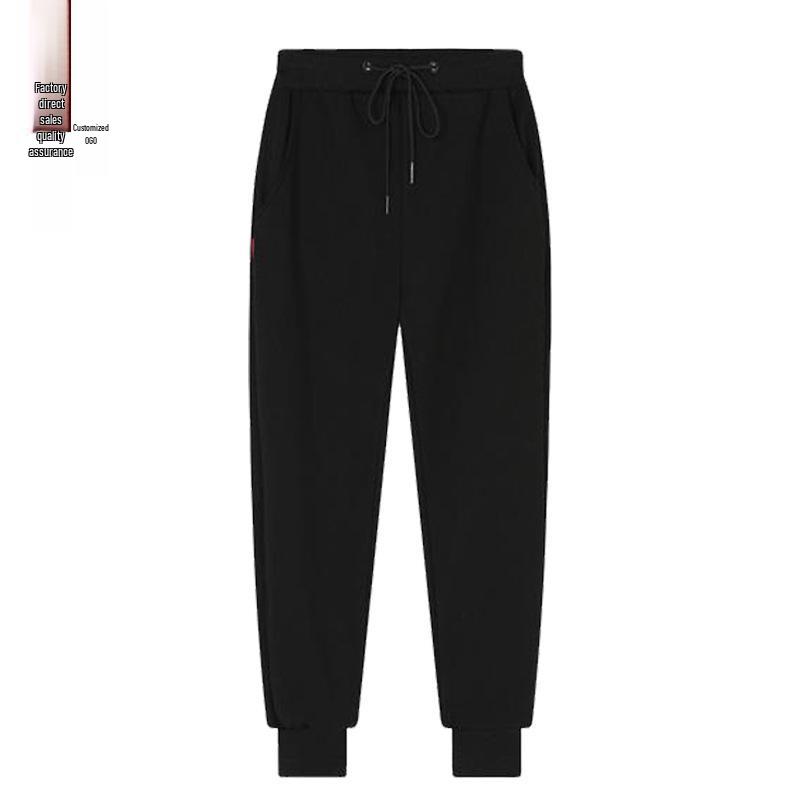 

Черные однотонные хлопковые зимние спортивные брюки - эластичные, утолщенные ребристые спортивные штаны из серебристо-лисьего бархата XXL чёрный