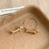 Unique Sausage Dog Earrings Circular Women's Ear Jewelry Fashion Dachshund Hoop Earrings  Gift
