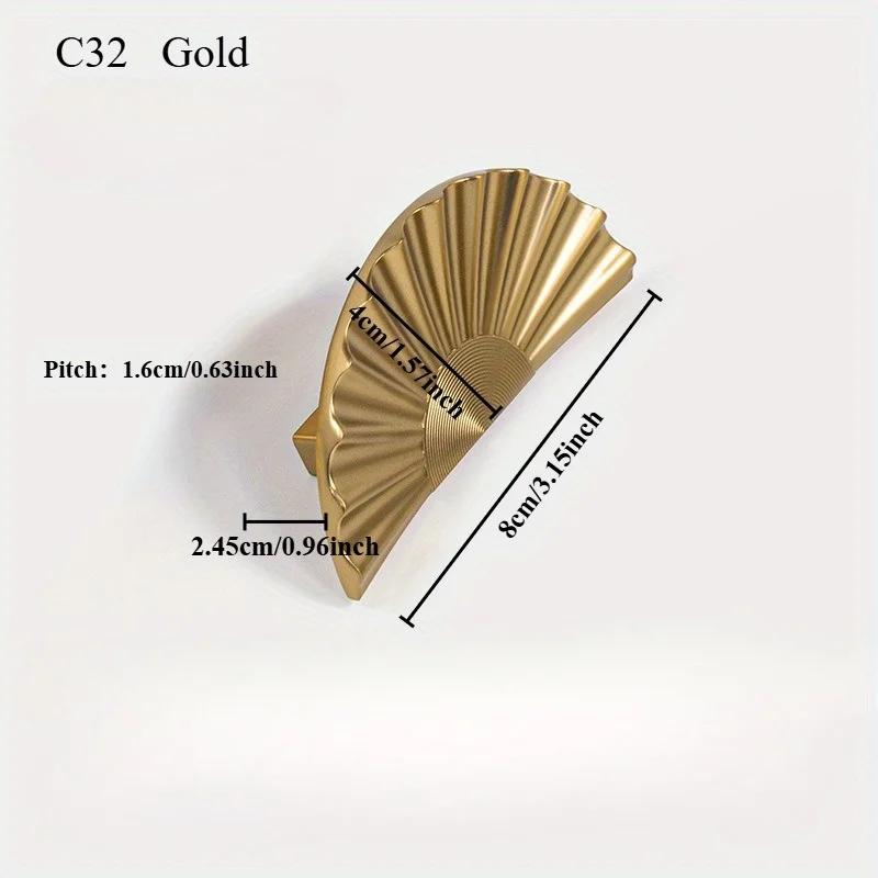 1Pc Light Luxury Handle French Semi-circular Fan-shaped Handle Gold Cabinet Drawer Door Handle Hardware Furniture Accessories