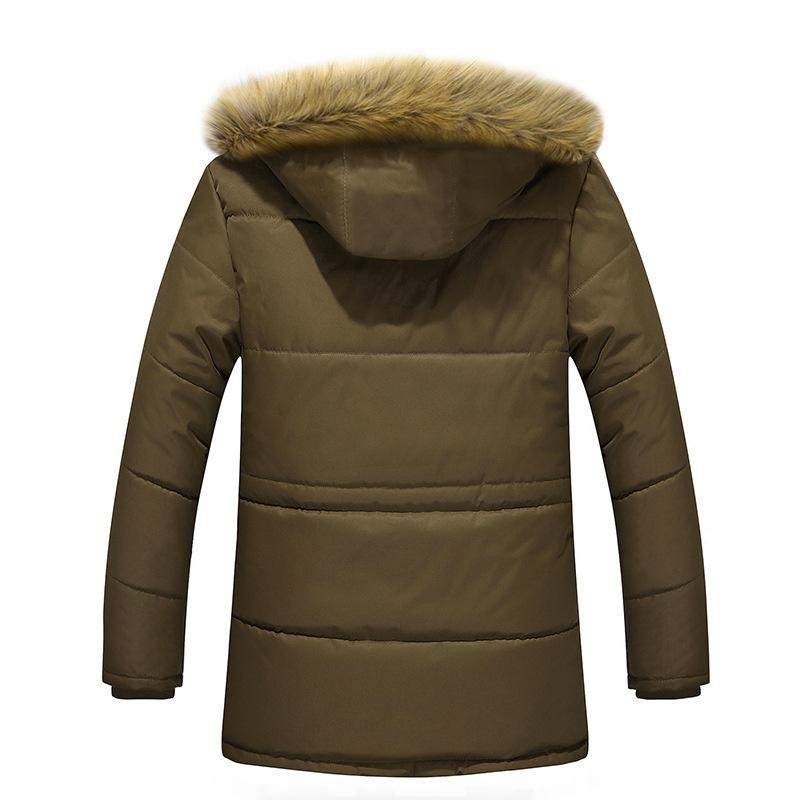 Winter Men's Cotton Jacket Men's Mid-Length Coat European and American Men's Fashion Loose Cotton Clothing Large Size Cold-Proof