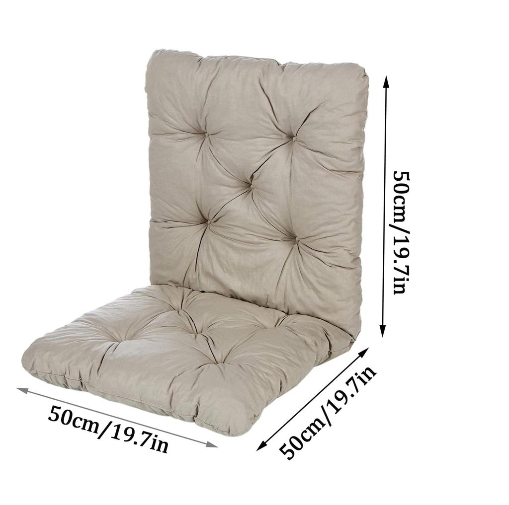 Outdoor Garden Reclining Chair Cushion Solid Color Soft Thicken Rocking Chair Seat Cushion Pad High Back Chairs Cushion NO Chair